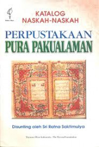 Katalog naskah-naskah perpustakaan Pura Pakualaman