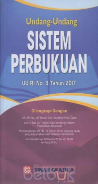 Undang-undang Sistem Perbukuan: UU No. 3 Tahun 2017