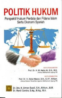 Politik Hukum : perspektif hukum pedata dan pidana Islam serta ekonomi syariah